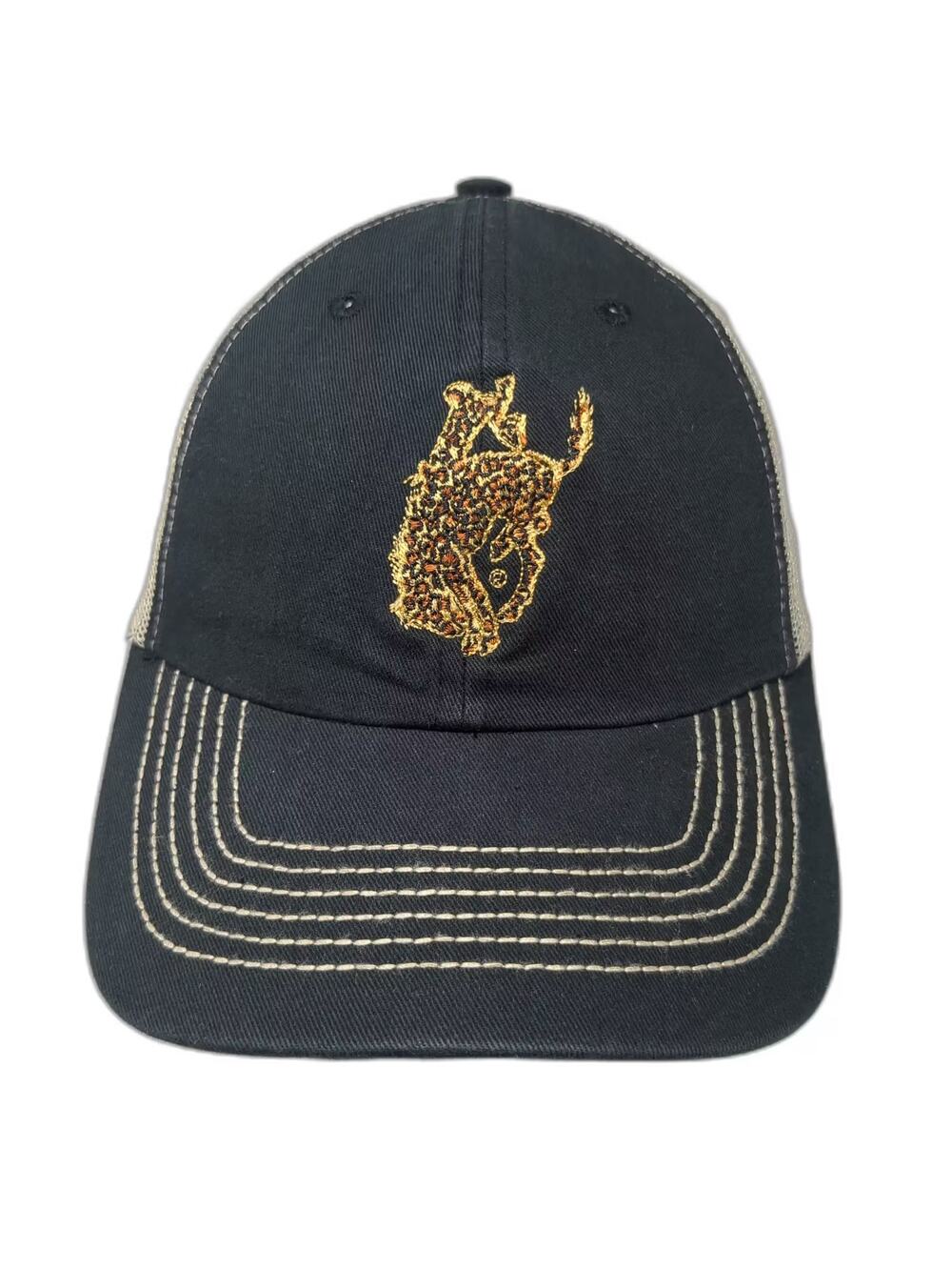 Wyoming Cowboys NCAA Quake City Caps Baseball Cap Black One Size Mesh Back Hat